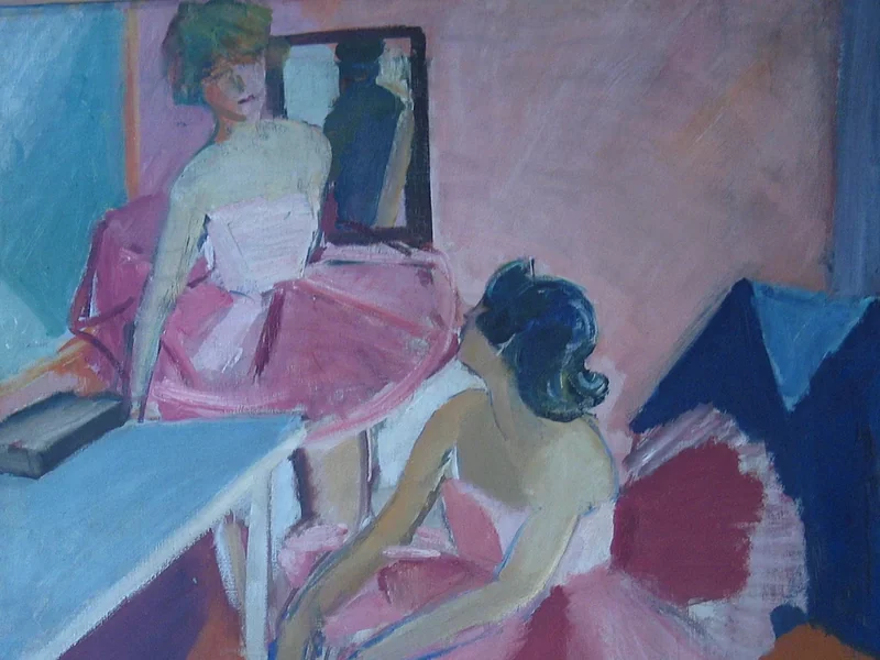 1888-Annette Houth - Interno con ballerine di danza classica